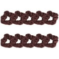 thumbnail image 1 of Motique Accessories Set of 10 Terry Hair Scrunchies Perfect for Adult Female and Girls- Brown, 1 of 5