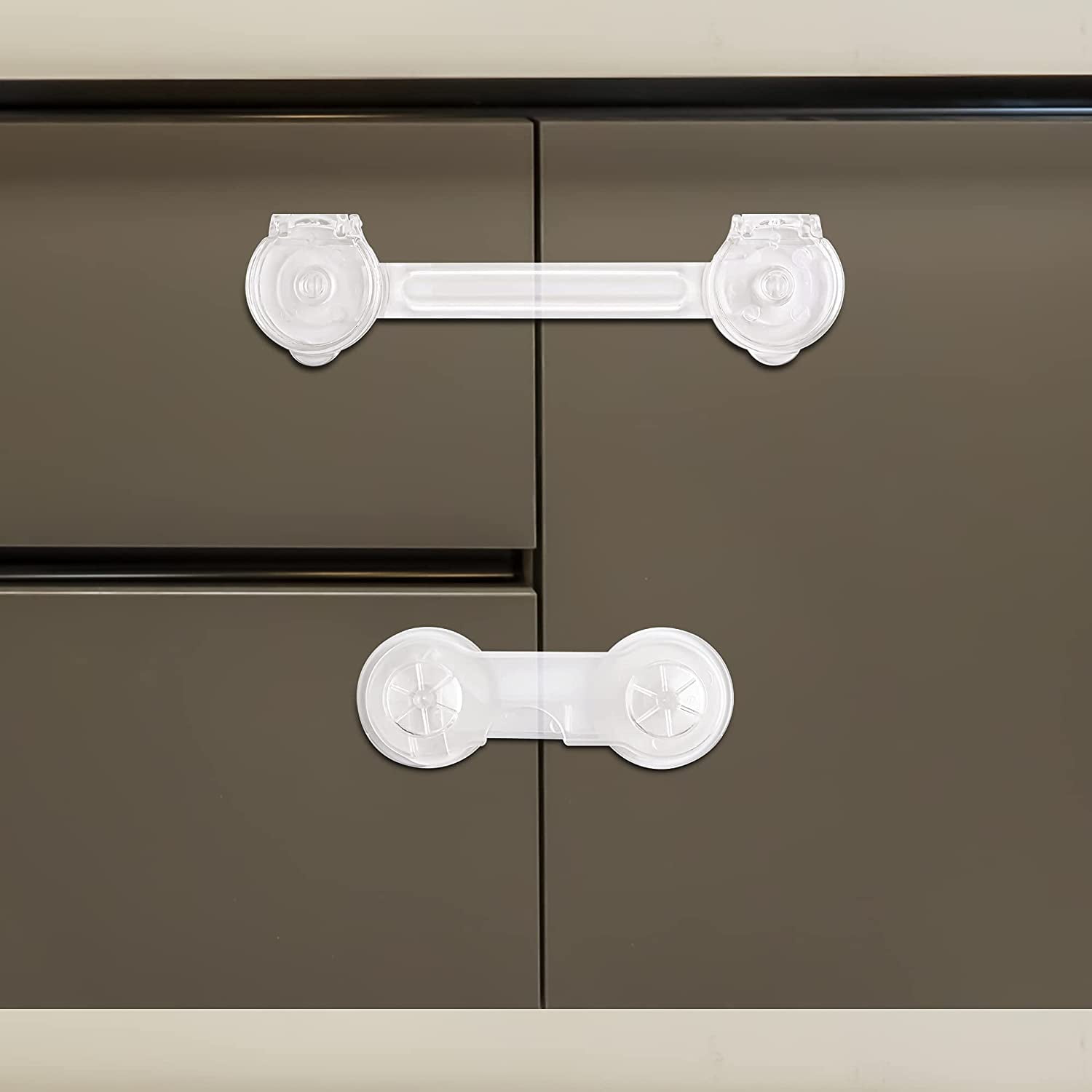 Set of 10 Transparent Child Safety Locks with Strong Glue, Baby