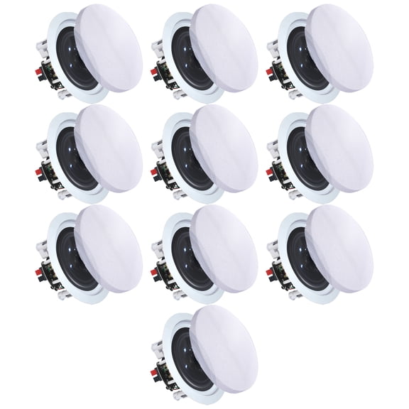 Vaiyer 5.25 Inch 2-Way In-Wall In-Ceiling Speakers Set of 10 175 Watts 8 Ohm