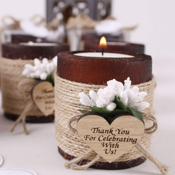 Set of 10 Wedding Gifts Wooden Tealight Holder, Bridal Shower Gifts