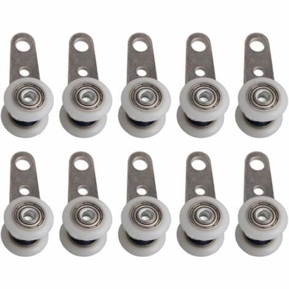 Set of 10 rollers for patio doors or sliding doors - metal and plastic - 4.5 x 1.9 cm
