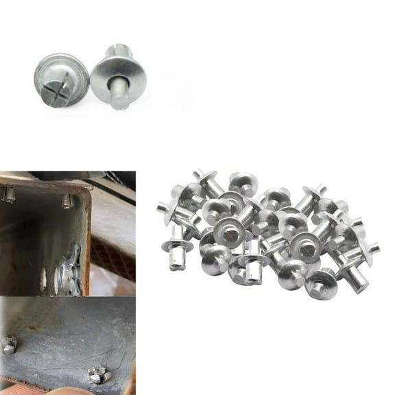 Set of 100 Aluminum Core Rivets,QZS Durable Aluminium Rivets Assortment Kit for Home,Portable Furniture Accessories,0.2x0.28In