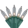 thumbnail image 1 of Set of 100 Clear Everglow Mini Icicle Christmas Lights - Green Wire, 1 of 5