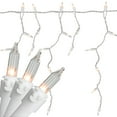 thumbnail image 1 of Set of 100 Clear Mini Icicle Christmas Lights 3" Spacing - White Wire, 1 of 3