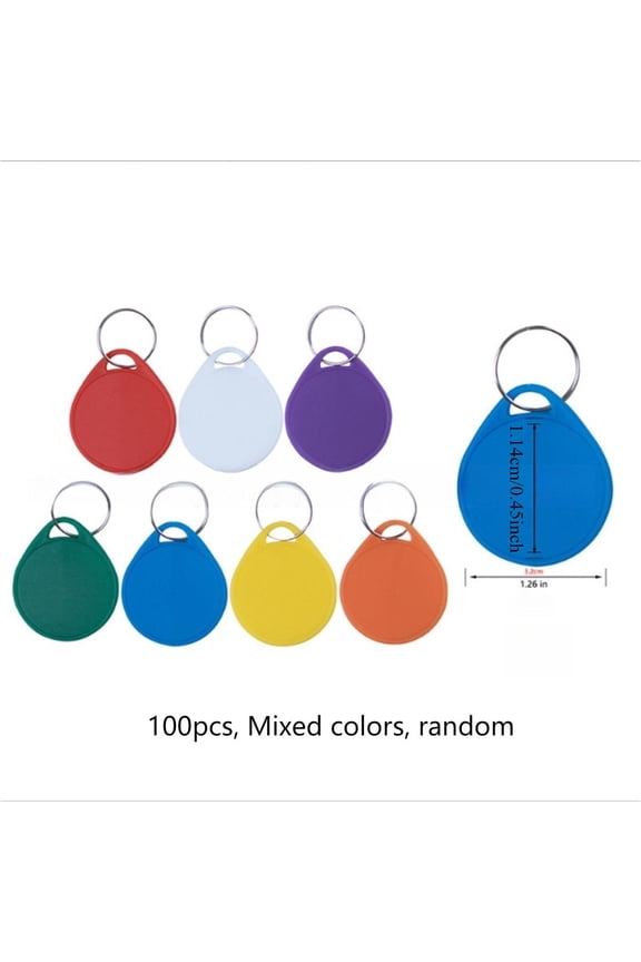 Set of 100 Colorful Plastic Keychain Key Tags Label Numbered Name Baggage Tag ID Label Name Tags with Split Ring