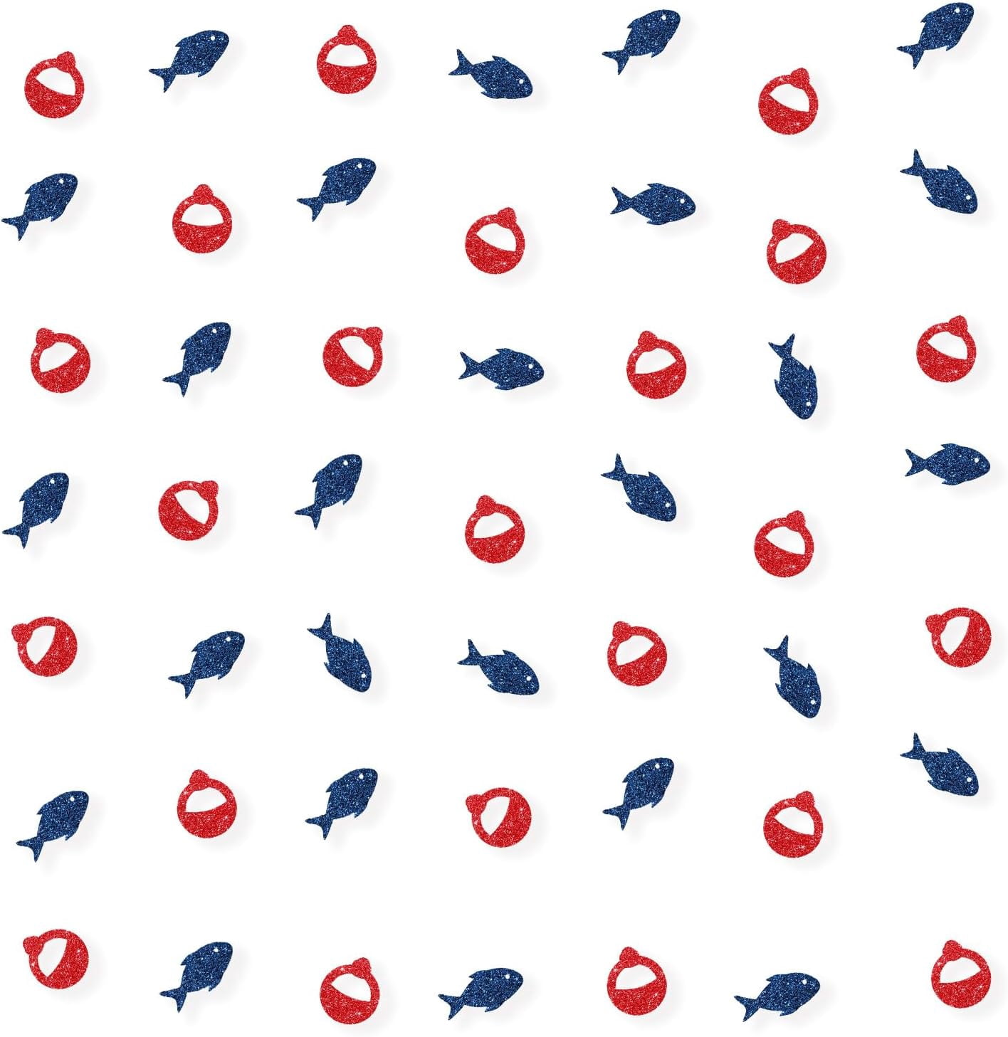 Set of 100 Fish Confetti, Blue Glitter Fish Birthday Paper Scatter, Boy ... - Aquarium Decorations Blue Glitter Fish