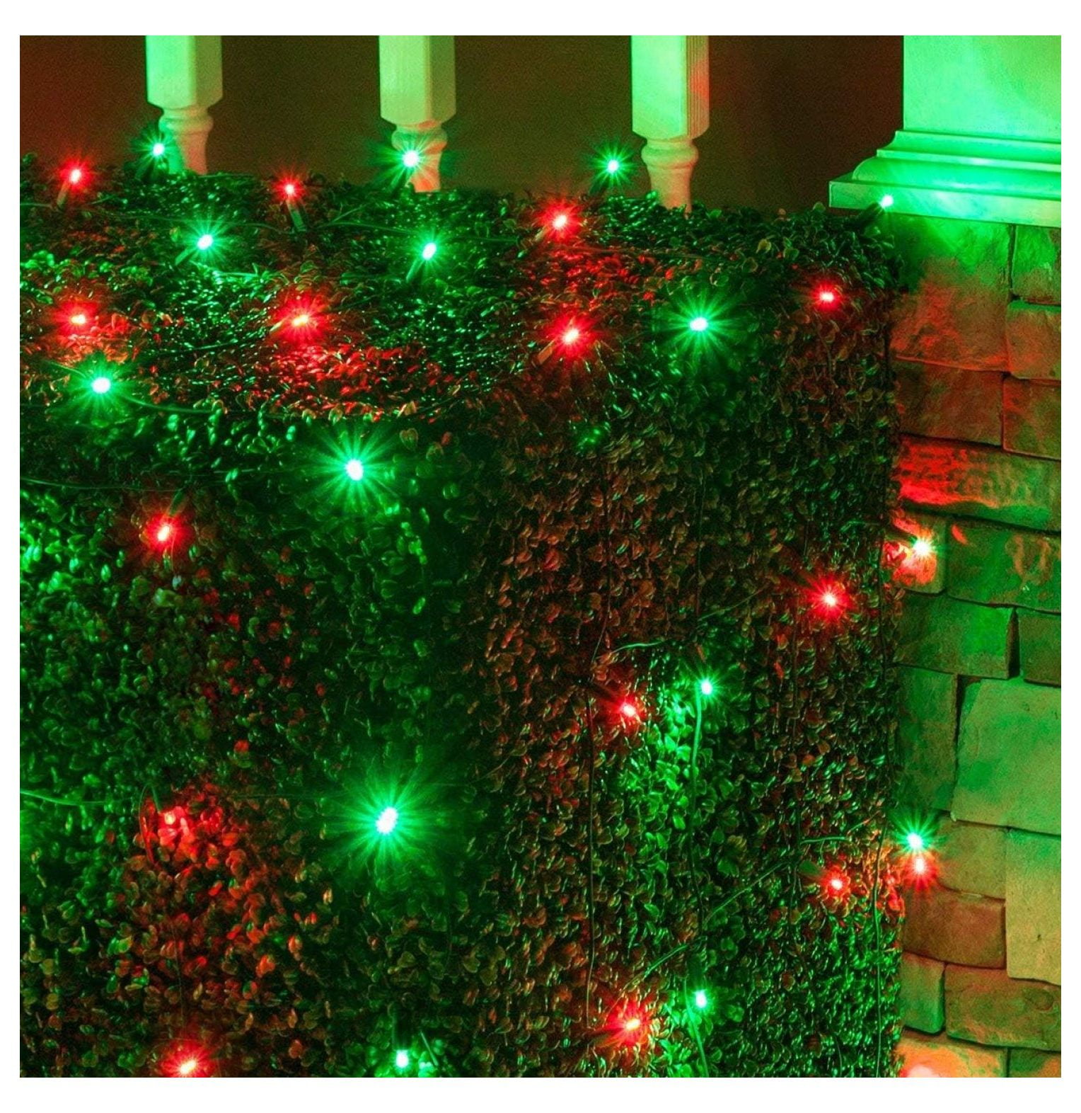 Set of 100 LED Red and Green Net Lights Christmas Net Lights, Outdoor