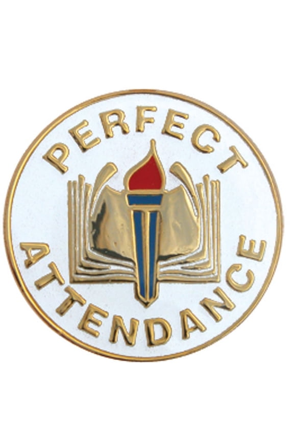 Set of 100 Lapel Pins - Perfect Attendance Round