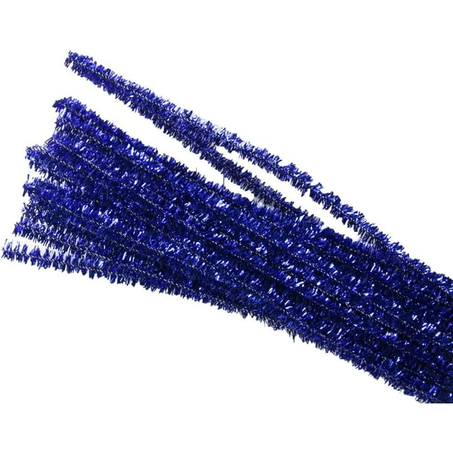 Set of 100 Metallic Tinsel Pipe Cleaners for Kids Crafts, Embellishing ...