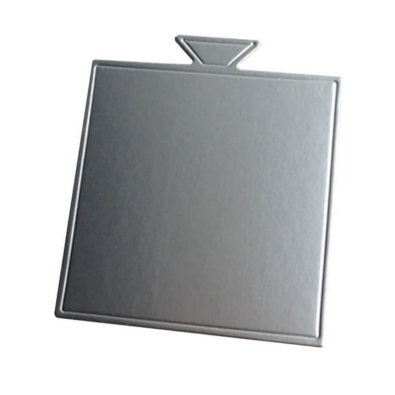 Set of 100 Single Portion Cake Dessert Silver Square Cardboard Base in 3.6" x 3.3"