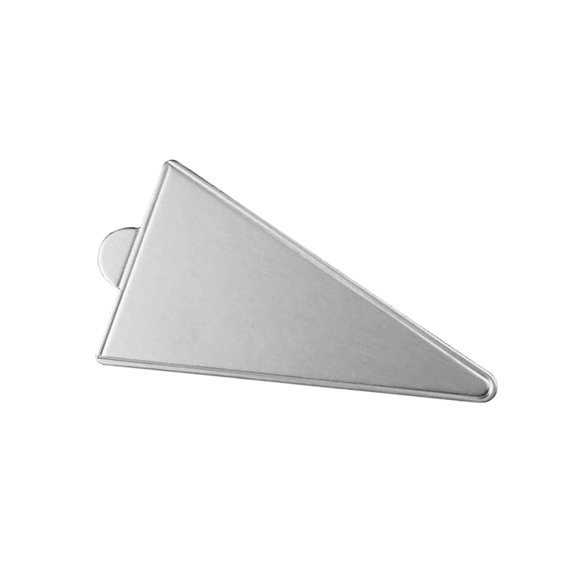 Set of 100 Single Portion Cake Dessert Silver Triangle Cardboard Base in 4.6" x 3"