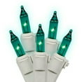 Set of 100 Teal Green Mini Christmas Lights White Wire