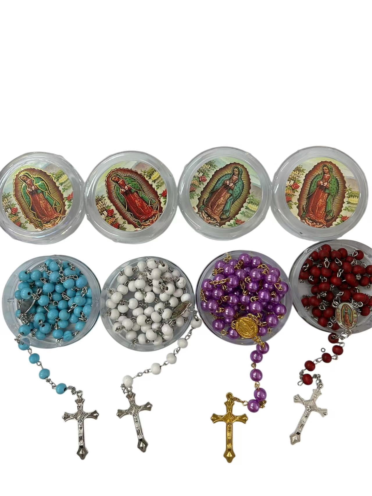 Set of 100 x Wholesale Bulk Lady of Guadalupe mixed Rosary Necklace for Baptism, Wedding