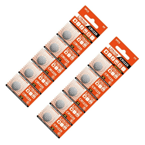 Set of 10pcs CR1225 3V Batteries KCR1225/BR1225/KL1225 for Small Electronics Clocks, Headphones, and Sports Equipment