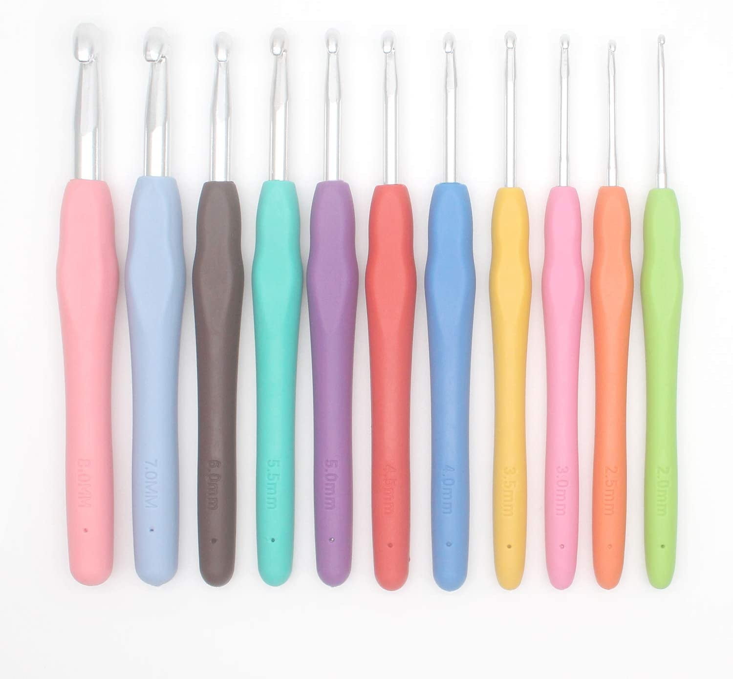 Set of 11 Knitting Needles Crochet Hooks Aluminum Crochet Needles with ...