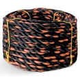 thumbnail image 1 of Set of 12 - 3 Strand Black Orange Polypropylene California Truck Rope 3/8" 50' 2430 lbs Tensile, 1 of 1