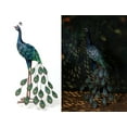 thumbnail image 1 of Set of 12 30.5" Peacock With Tail Feathers Down Garden Sculpture, 1 of 1