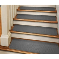Set of 12 Adhesive Carpet Stair Treads - Gray - 8 In. X 23.5 In. - Several Other Sizes to Choose From