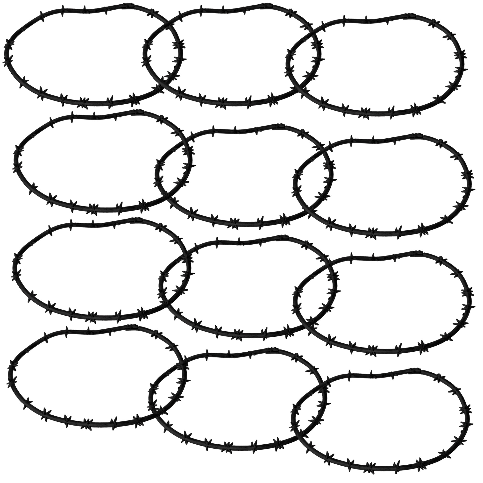 Set of 12 Black Barbed Wire Sections for WWE Wrestling Action Figures