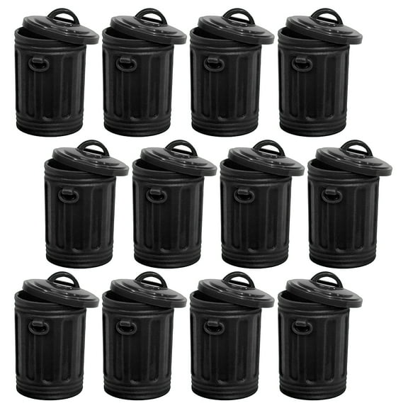 Set of 12 Black Trash Cans for WWE & AEW Wrestling Action Figures