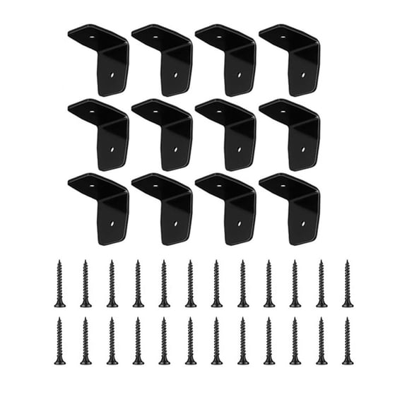 Set of 12 Black for Hurricane Clips and Brackets for Pergola Rafter Construction, Made from Galvanized Steel with Included Screws(1.5 * 1.97in)