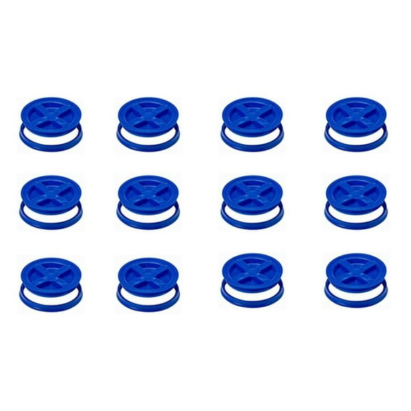 Set of 12 Blue Gamma Seal Lids - Leak-Proof, Twist-Lock Tops for 3.5 to 7 Gallon Buckets