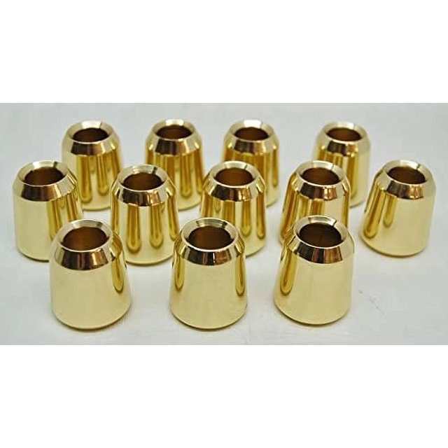 Set of 12 Brass Candle Followers, Candle Toppers for 7/8" Diameter Candle (12 Pieces)