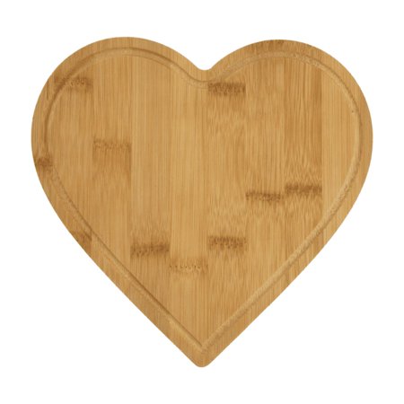 (Set of 12) Bulk 8" Heart Shape Plain Bamboo Cutting Boards with Juice Groove for Engraving Gift
