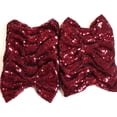thumbnail image 1 of Set of 12 Burgundy Sequin Bows 5 Inches Large Glitter Bows Wholesale Bows, DIY Fabric Hair Bows - No Clips, 1 of 1