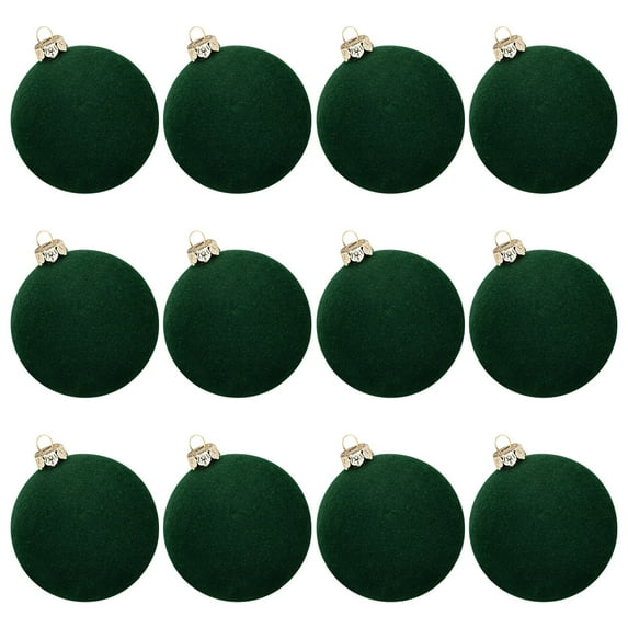 Set of 12 Burgundy Velvet Christmas Ornaments Elegant Holiday Decorations for Tree, Home, and Office Decor