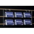 thumbnail image 1 of Set of 12, Business Card Racks for Use On Slatwall Panels, 6 Horizontal Pockets, Frameless Design, Notched Pockets, Clear Plastic, 1 of 1