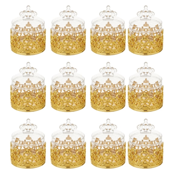 12pcs Elegant Candy Storage Boxes with Lid Decorative Candy Jar Decorative Sugar Holder Practical Wedding Party Supplies