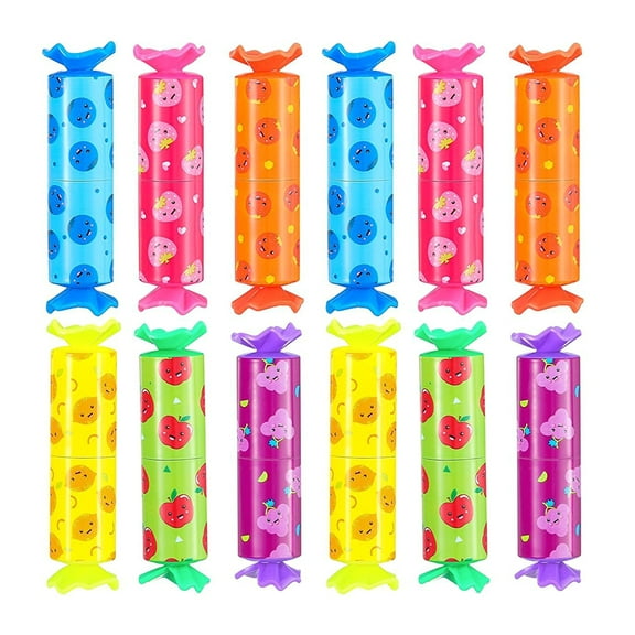 Set of 12 Cartoon Candy Shape Highlighter Pen 12 Color Highlighter Marker Pen for Journaling Scrapbooking Color Coding