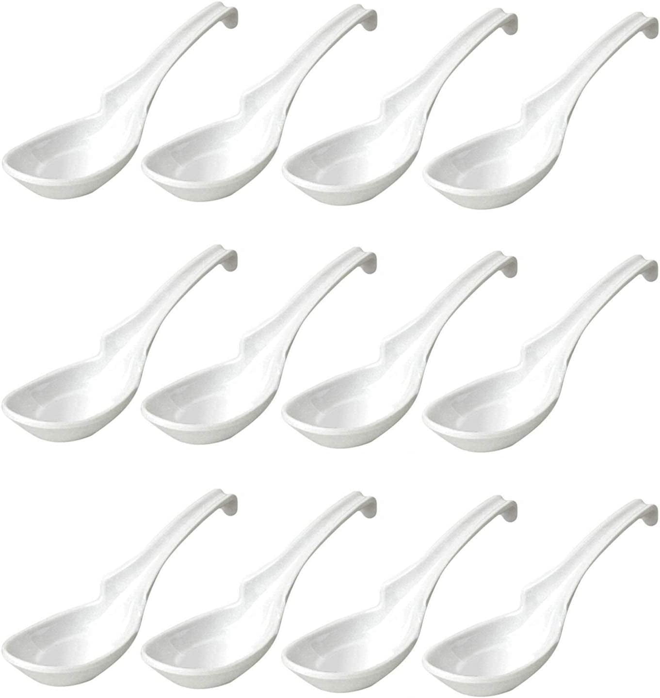 Set of 12 Chinese Soup Spoons Asian Korean Japanese Wonton Soba Rice ...