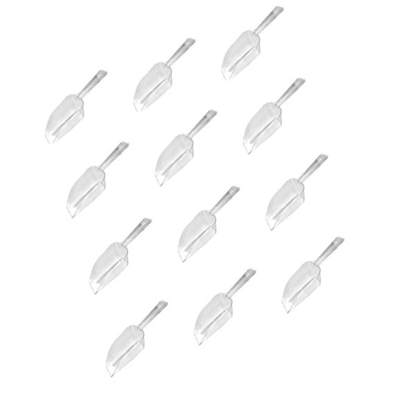 Set of 12 Clear Food Safe Scoops Smooth Plastic Shovel For Easy Cleaning Ice Cubes Nut Storage Home Kitchens Essential