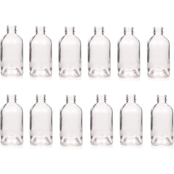 Hosley Glass Reed Diffuser Bottles 12 Pack, 85ml Clear Boston Round Jars for Essential Oils, Aromatherapy & Home Fragrance