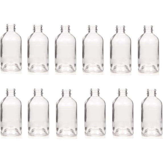 Hosley Glass Reed Diffuser Bottles 12 Pack, 85ml Clear Boston Round Jars for Essential Oils, Aromatherapy & Home Fragrance