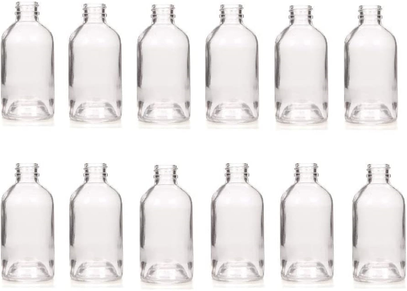 Hosley Set of 12 Glass Diffuser Bottles 85ml Boston Round Style, Essential Oil & Reed Diffusers