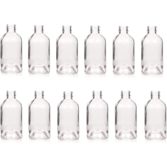 Hosley Glass Reed Diffuser Bottles, 12-Pack (85ml Boston Round)  Clear Glass Aromatherapy & Essential Oil Replacement Jars for Home Fragrance, DIY Crafts & Wedding Favors