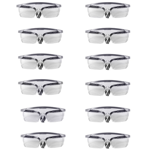 Set of 12 Clear Goggles For Lab Technicians And Professional Comfortable Breathable Safety Glasses