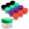 thumbnail image 1 of Set of 12 Clear Plastic Jars With Colored Lids: Size 25 Mil, 1 of 7