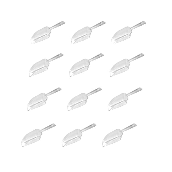 Set of 12 Clear Safe Scoops Smooth Plastic Shovel For Easy Cleaning Ice Cubes Nut Storage Home Kitchens Essential
