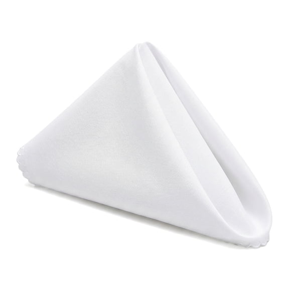 Set of 12 Cloth Napkins, Washable and Reusable Table Dinner Napkins for Restaurant, Weddings, Event and Parties White 12x12inch