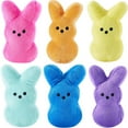 thumbnail image 1 of Set of 12/6 Colorful Plush Bunny Toys Soft and Cuddly Stuffed Animal Rabbits for Kids, Easter Basket Fillers, Party Favors, 1 of 3