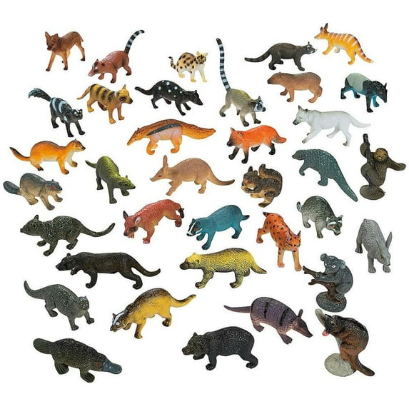Set of 12 Forest Animals Action Figurines