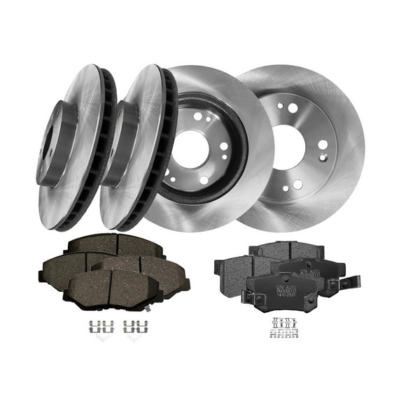 Set of 12 Front 282mm-Rear 260mm Brake Disc Rotors-Front D958 7795-Rear 7418-D537 Ceramic Brake Pad Kit For 2014 2015 Acura ILX