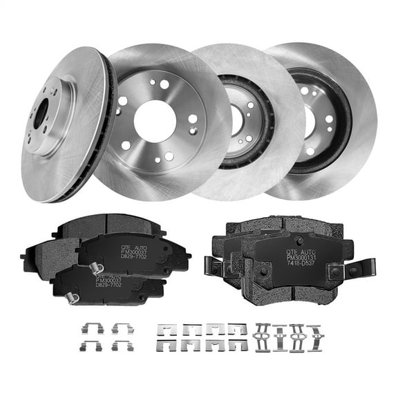 Set of 12 Front 300mm-Rear 260mm Brake Disc Rotors-Ceramic Brake Pad Kit For 2006-2011 Honda Civic