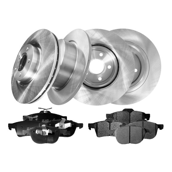 Set of 12 Front 300mm-Rear 280mm Drilled Slotted Brake Disc Rotors-Ceramic Brake Pad kit For 2013-2016 Ford Escape D1095 7874