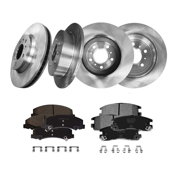 Set of 12 Front 302.95mm-Rear 278mm Brake Disc Rotors-Ceramic Brake Pad Kit For 2006 2007 Chevrolet Monte Carlo