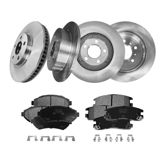 Set of 12 Front 303mm-Rear 278mm Brake Disc Rotors-Ceramic Brake Pad Kit For 2000 2004 2005 Chevrolet Impala